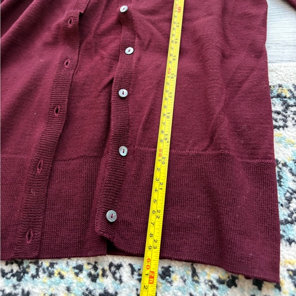 Brooks Brothers Extra Fine Merino Wool Cardigan Maroon Deep Red Medium NWOT - Picture 4 of 8